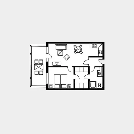 Strandvillen - Mit 1 Schlafzimmer Und Balkon Ah-628 アパート *